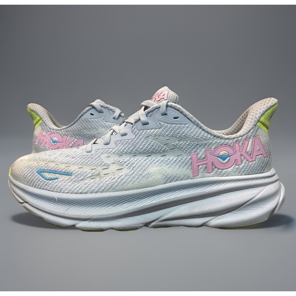 Hoka Clifton 9 Womens Running Shoes Lavender Blue 1127896 Size 8.5 B